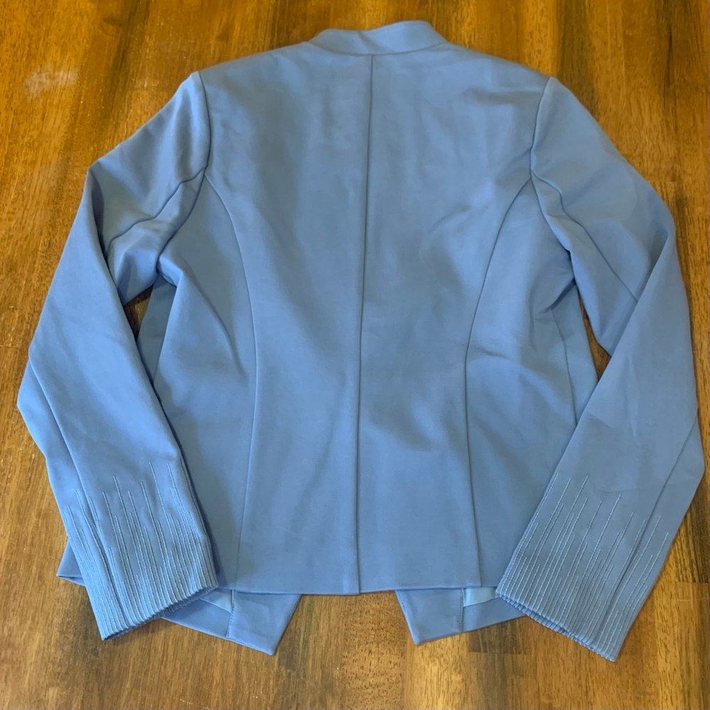 Elizabeth & Clarke Military Style Jacket 6 Blue Detailed stitching Stain Protect - Picture 11 of 13